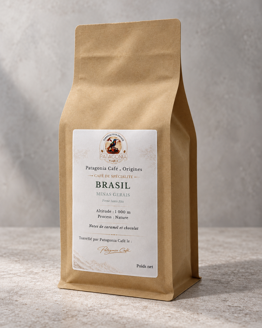 Sachet de café de spécialité Brasil Minas Gerais en grains, 500 g – Patagonia Café